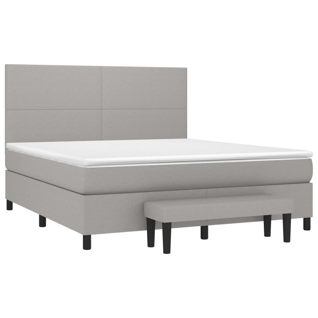 Boxspring met matras stof lichtgrijs 180x200 cm is nu te koop bij PeponiXL, paradijselijk wonen!