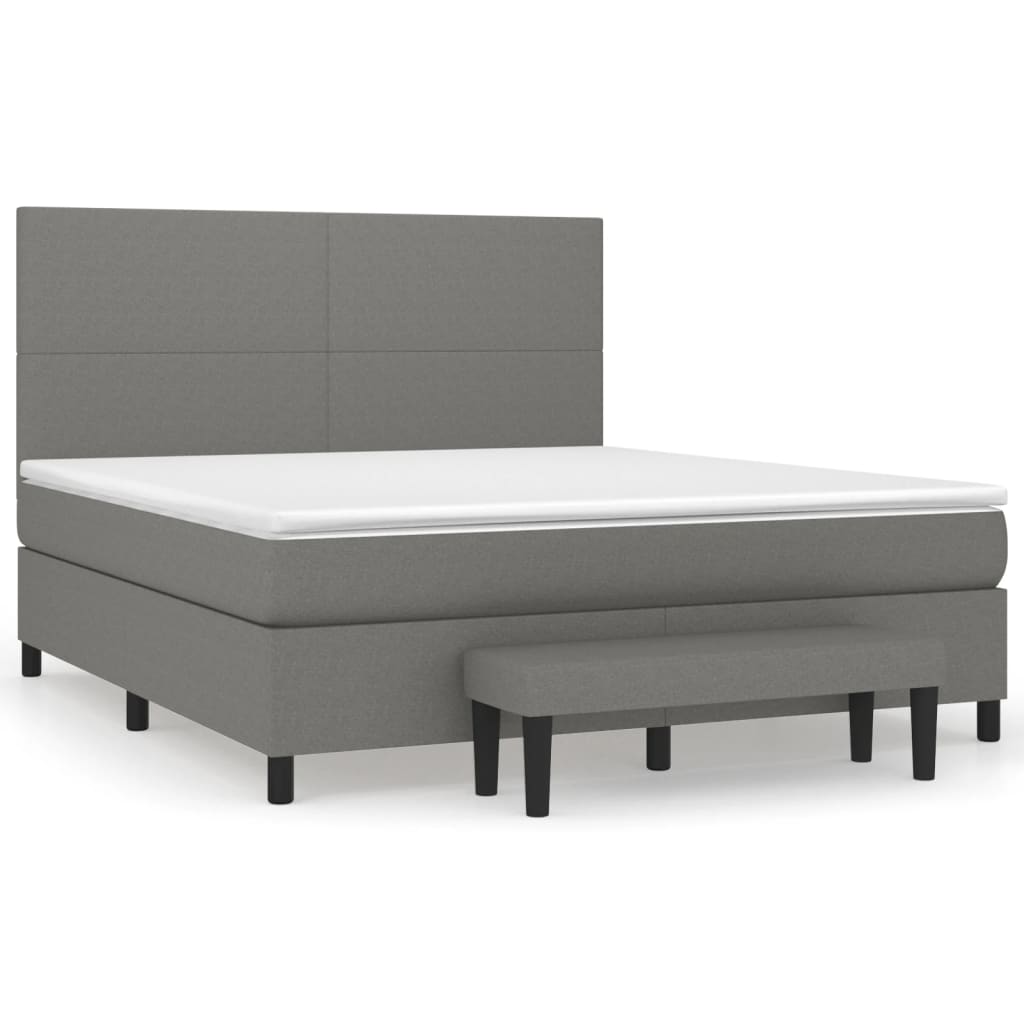 Boxspring met matras stof donkergrijs 180x200 cm is nu te koop bij PeponiXL, paradijselijk wonen!