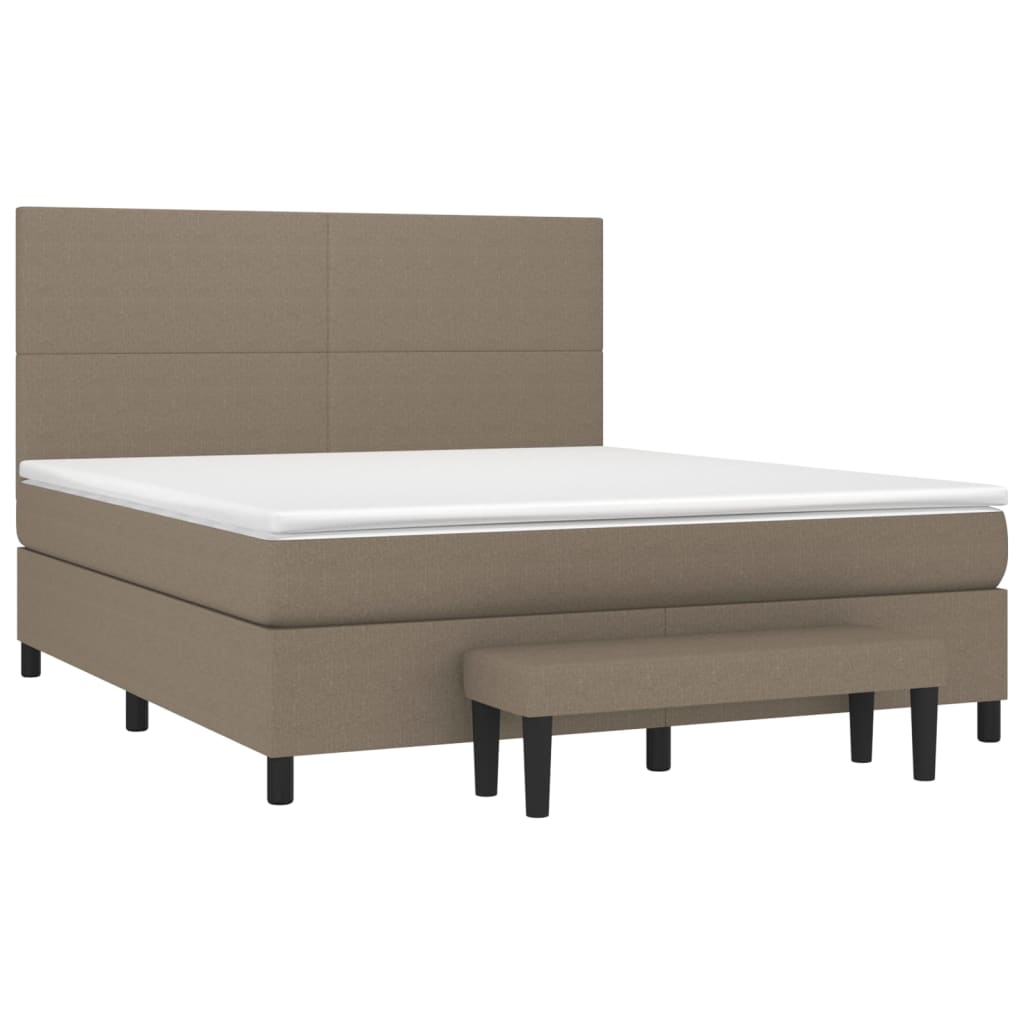 Boxspring met matras stof taupe 180x200 cm is nu te koop bij PeponiXL, paradijselijk wonen!