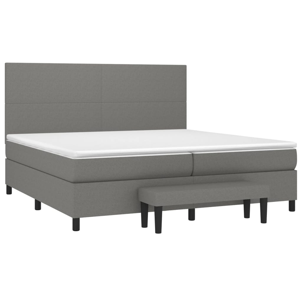 Boxspring met matras stof donkergrijs 200x200 cm is nu te koop bij PeponiXL, paradijselijk wonen!