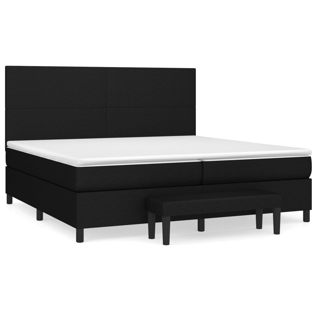 Boxspring met matras stof zwart 200x200 cm is nu te koop bij PeponiXL, paradijselijk wonen!
