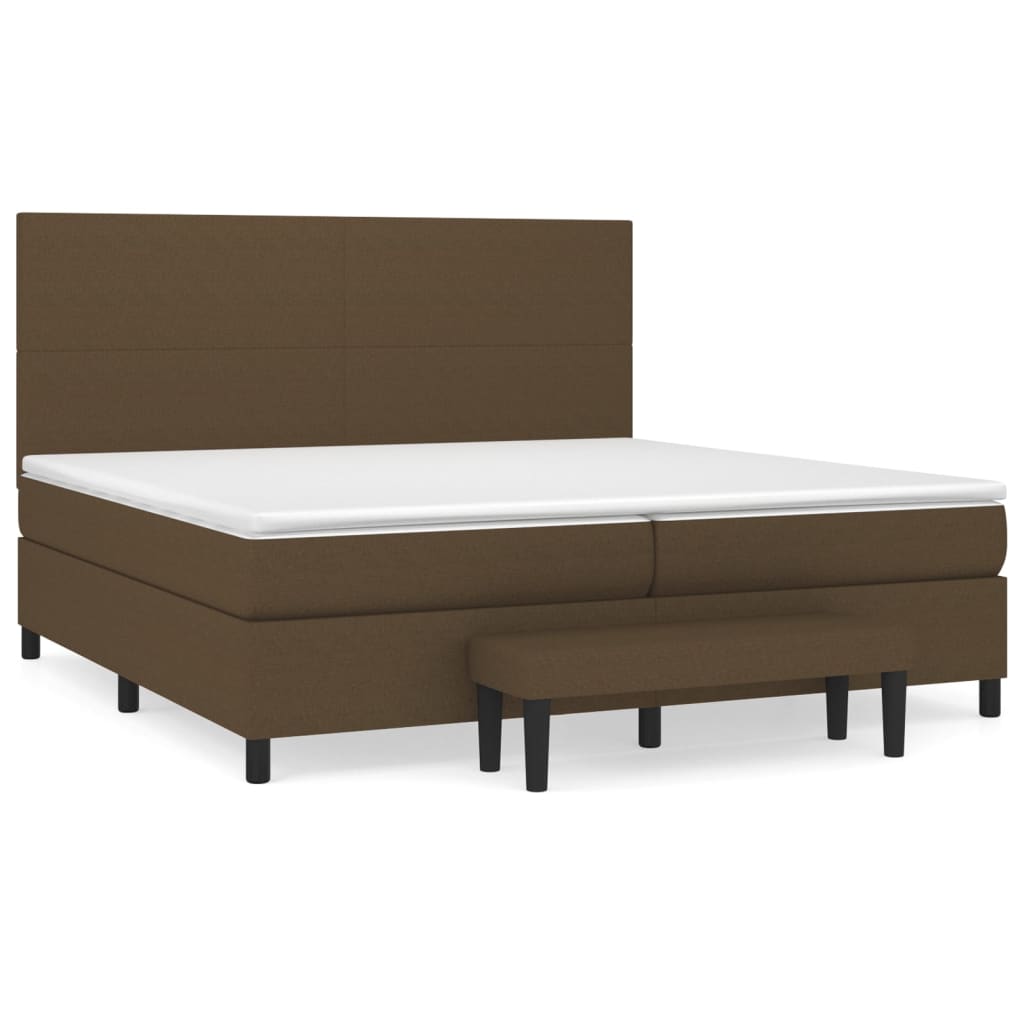 Boxspring met matras stof donkerbruin 200x200 cm is nu te koop bij PeponiXL, paradijselijk wonen!