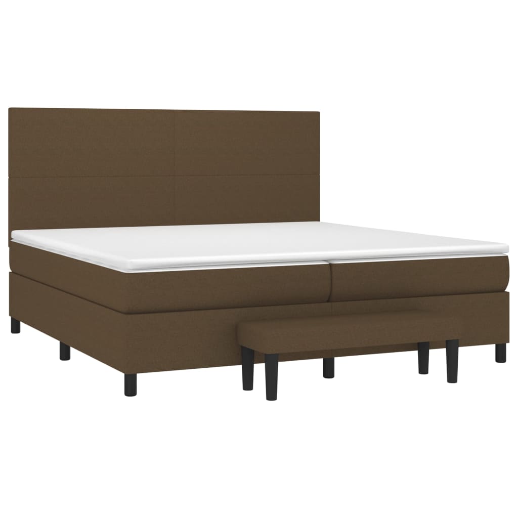 Boxspring met matras stof donkerbruin 200x200 cm is nu te koop bij PeponiXL, paradijselijk wonen!