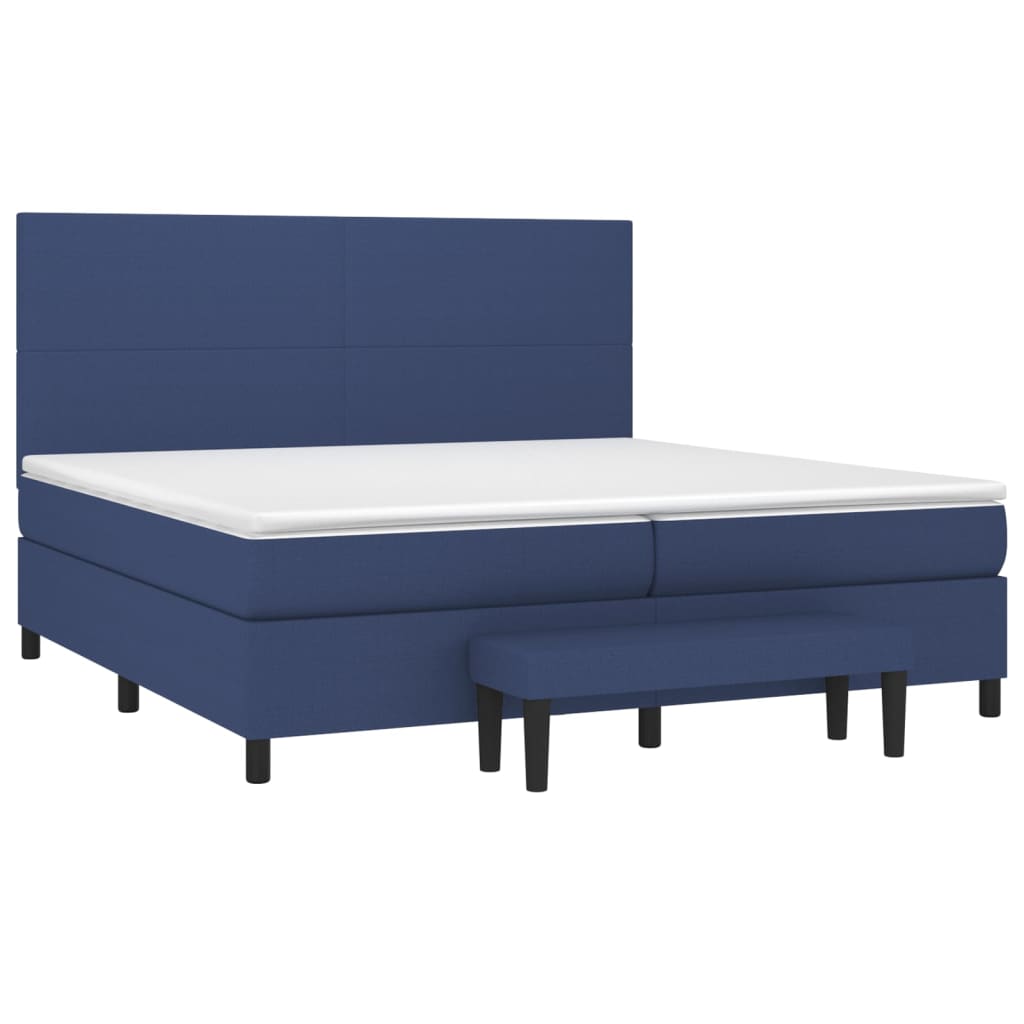 Boxspring met matras stof blauw 200x200 cm is nu te koop bij PeponiXL, paradijselijk wonen!