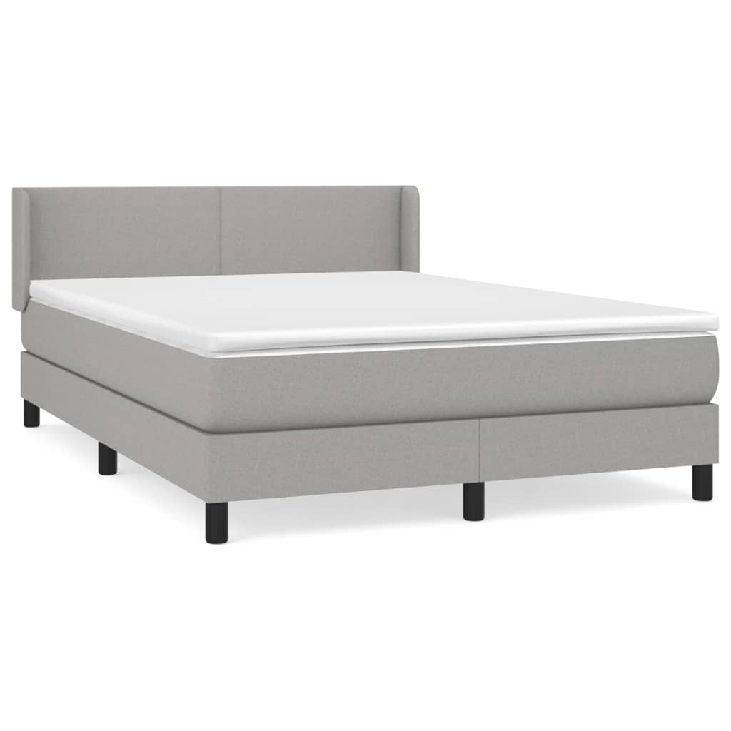 Boxspring met matras stof lichtgrijs 140x190 cm is nu te koop bij PeponiXL, paradijselijk wonen!