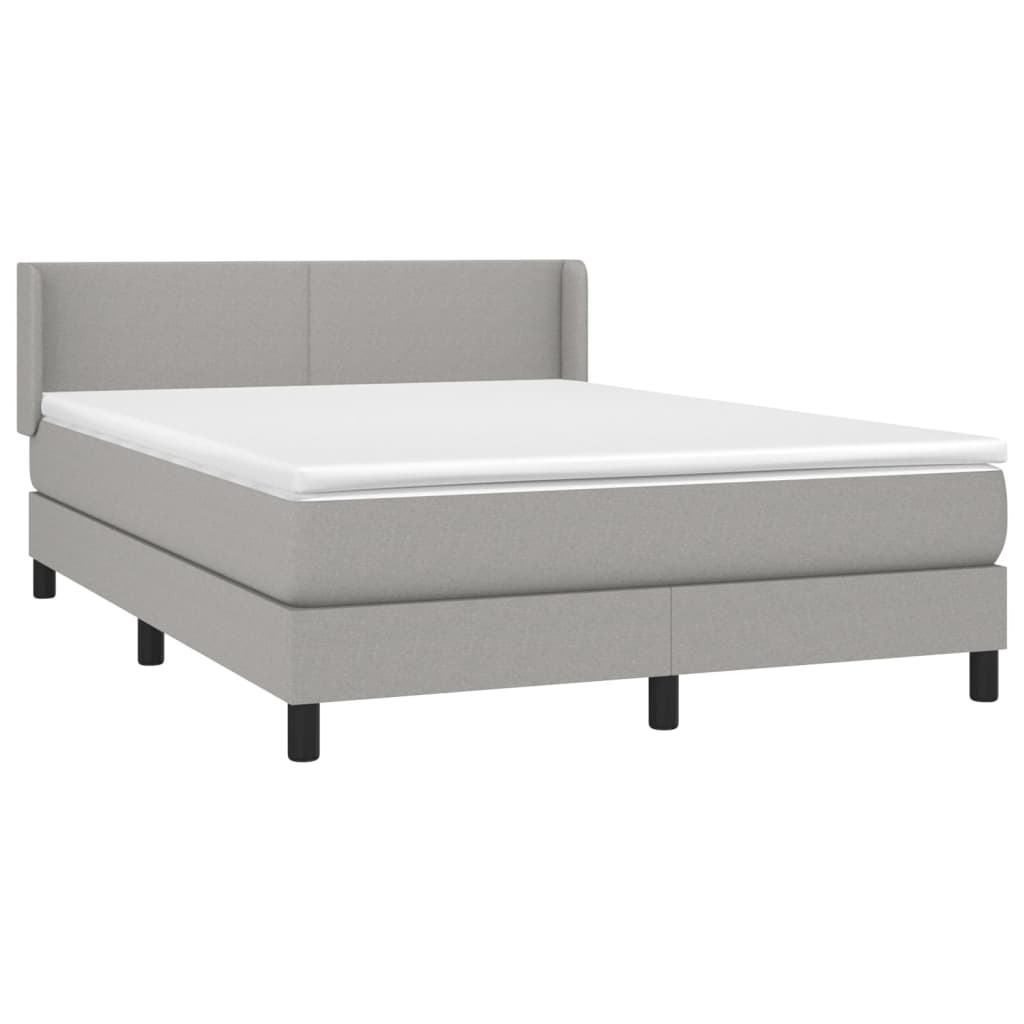 Boxspring met matras stof lichtgrijs 140x190 cm is nu te koop bij PeponiXL, paradijselijk wonen!