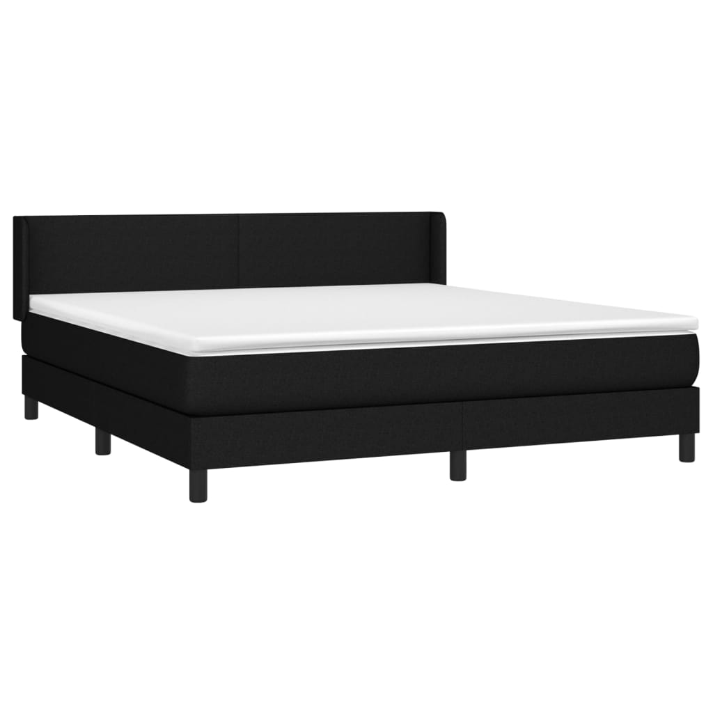 Boxspring met matras stof zwart 160x200 cm is nu te koop bij PeponiXL, paradijselijk wonen!
