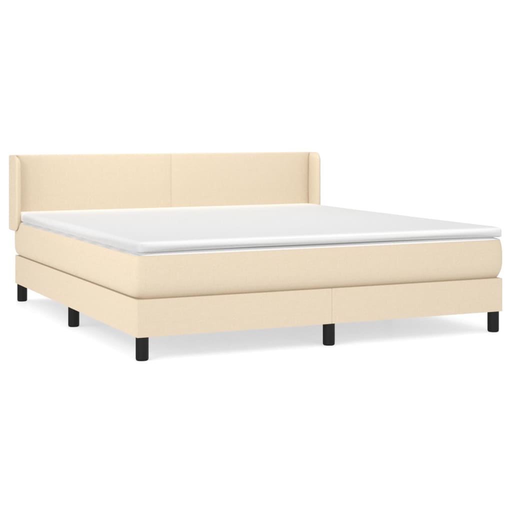 Boxspring met matras stof crèmekleurig 180x200 cm is nu te koop bij PeponiXL, paradijselijk wonen!