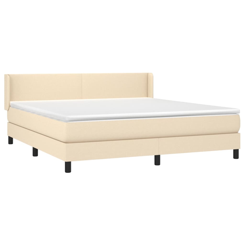 Boxspring met matras stof crèmekleurig 180x200 cm is nu te koop bij PeponiXL, paradijselijk wonen!