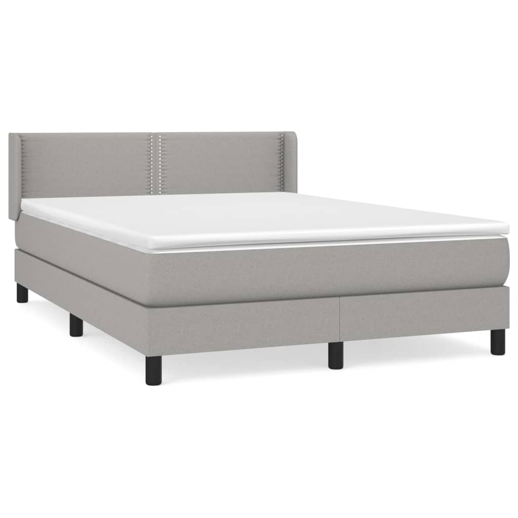 Boxspring met matras stof lichtgrijs 140x190 cm is nu te koop bij PeponiXL, paradijselijk wonen!