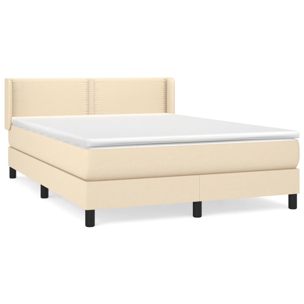 Boxspring met matras stof crèmekleurig 140x200 cm is nu te koop bij PeponiXL, paradijselijk wonen!