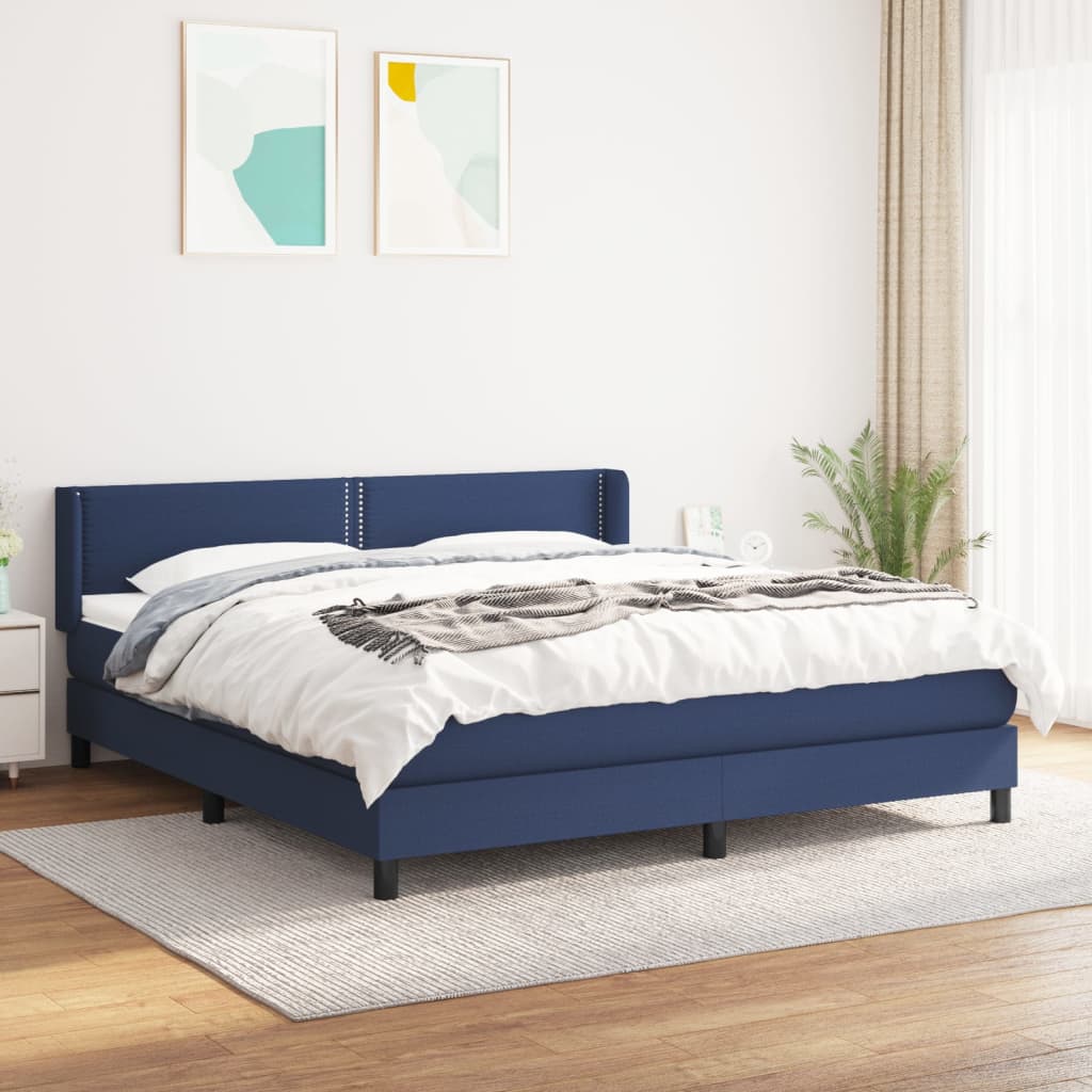 Boxspring met matras stof blauw 180x200 cm is nu te koop bij PeponiXL, paradijselijk wonen!