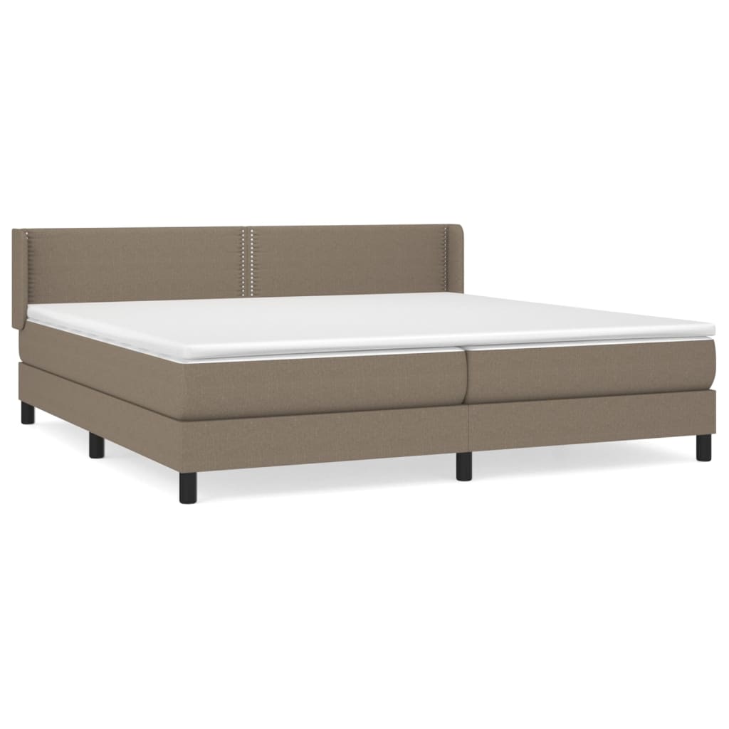 Boxspring met matras stof taupe 200x200 cm is nu te koop bij PeponiXL, paradijselijk wonen!