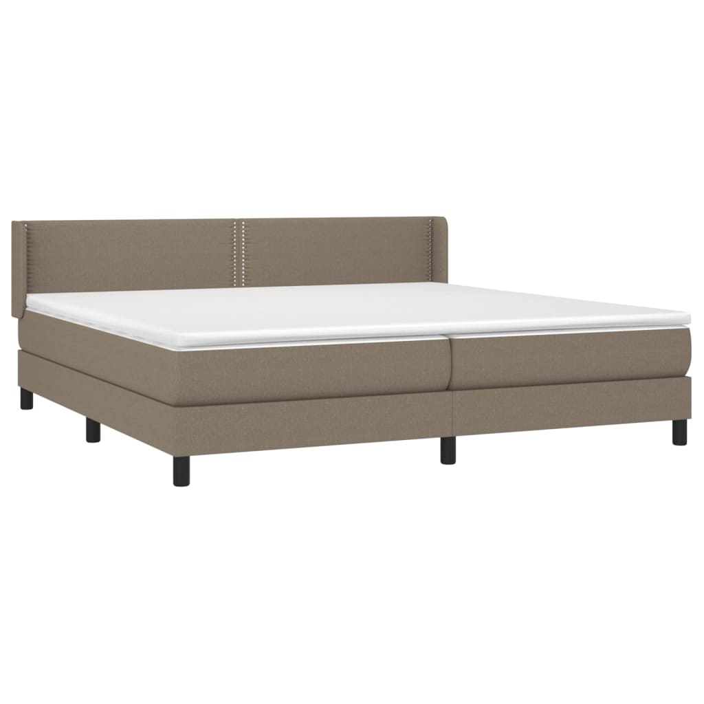 Boxspring met matras stof taupe 200x200 cm is nu te koop bij PeponiXL, paradijselijk wonen!