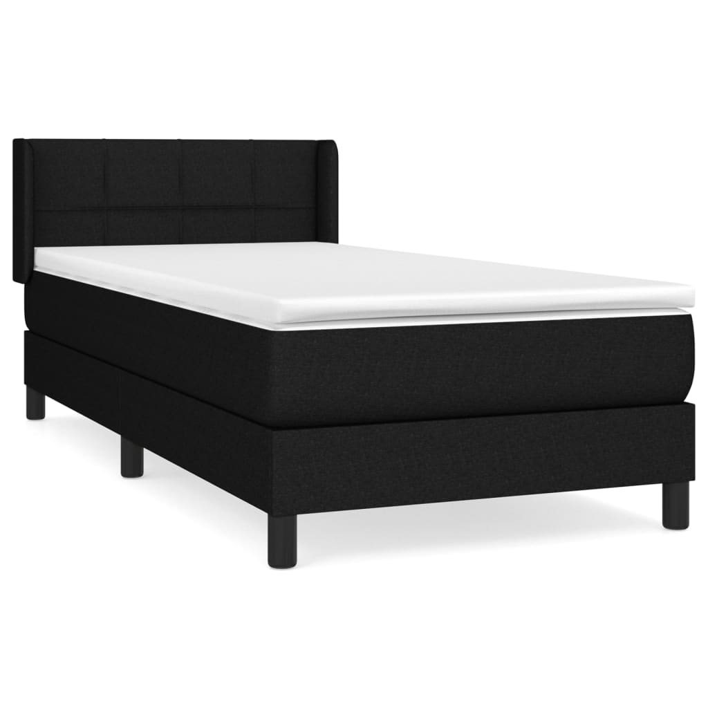 Boxspring met matras stof zwart 90x200 cm is nu te koop bij PeponiXL, paradijselijk wonen!