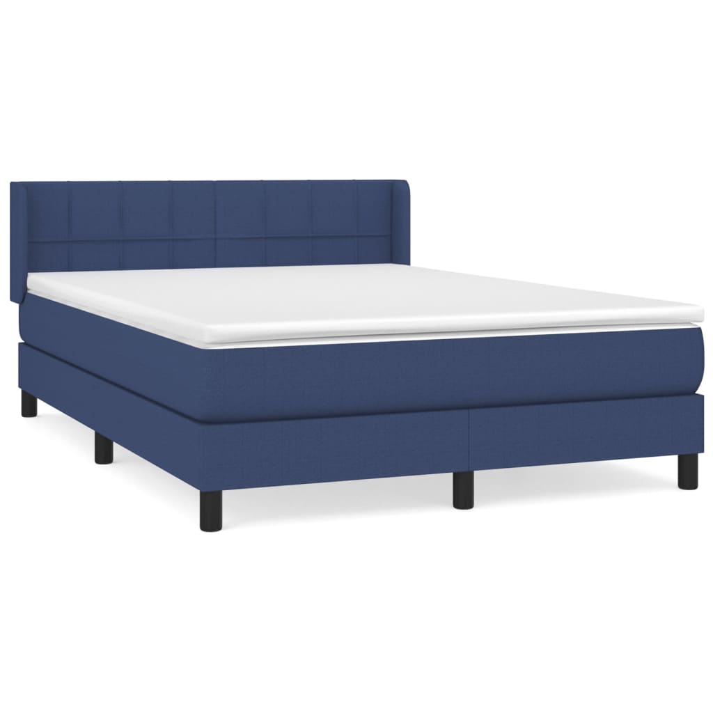 Boxspring met matras stof blauw 140x190 cm is nu te koop bij PeponiXL, paradijselijk wonen!