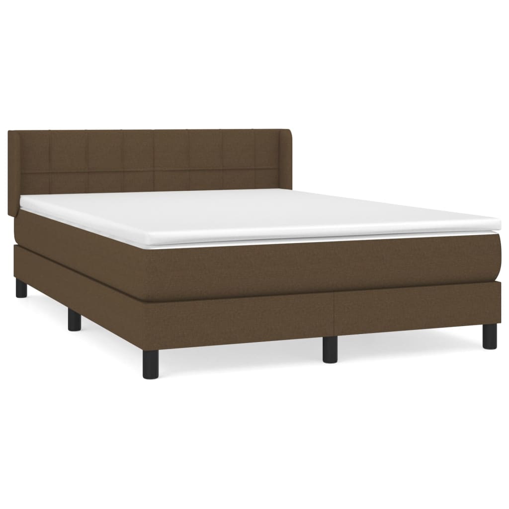 Boxspring met matras stof donkerbruin 140x200 cm is nu te koop bij PeponiXL, paradijselijk wonen!