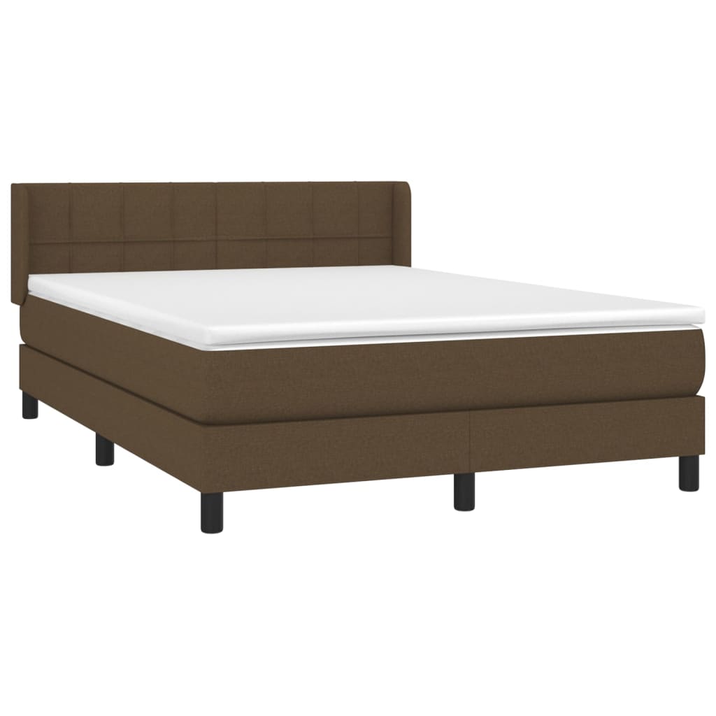 Boxspring met matras stof donkerbruin 140x200 cm is nu te koop bij PeponiXL, paradijselijk wonen!