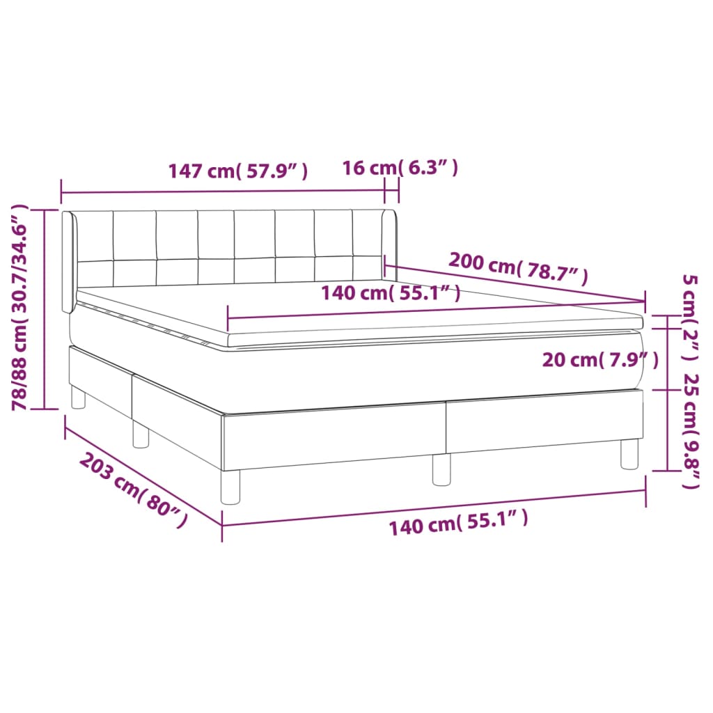 Boxspring met matras stof blauw 140x200 cm is nu te koop bij PeponiXL, paradijselijk wonen!