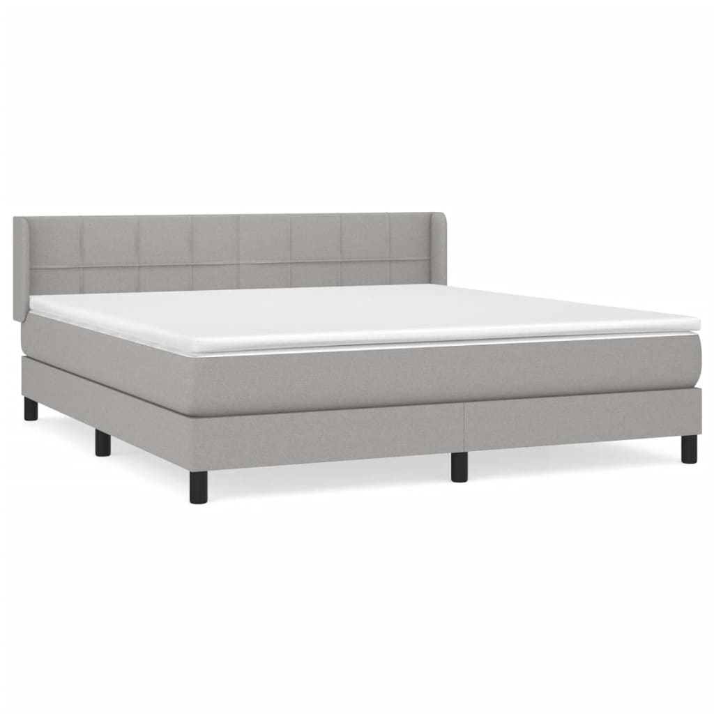 Boxspring met matras stof lichtgrijs 160x200 cm is nu te koop bij PeponiXL, paradijselijk wonen!