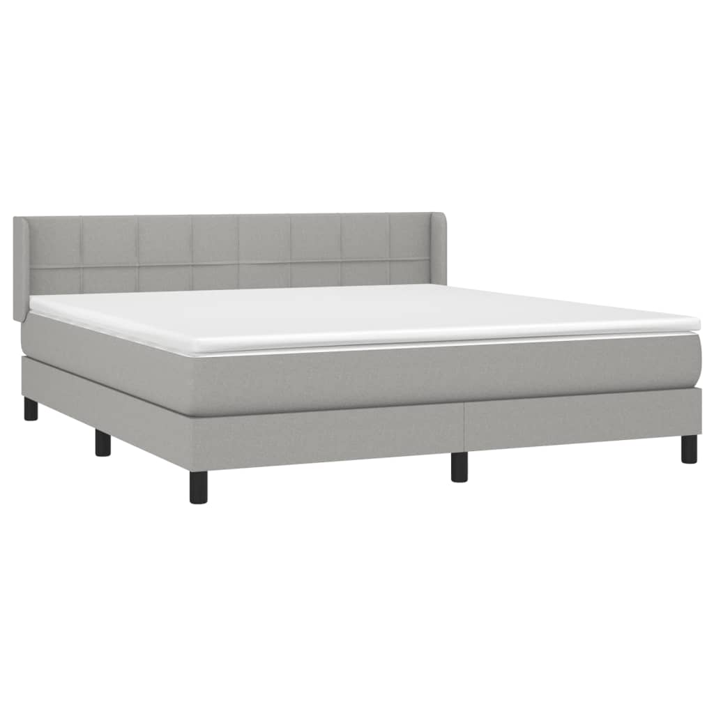 Boxspring met matras stof lichtgrijs 160x200 cm is nu te koop bij PeponiXL, paradijselijk wonen!