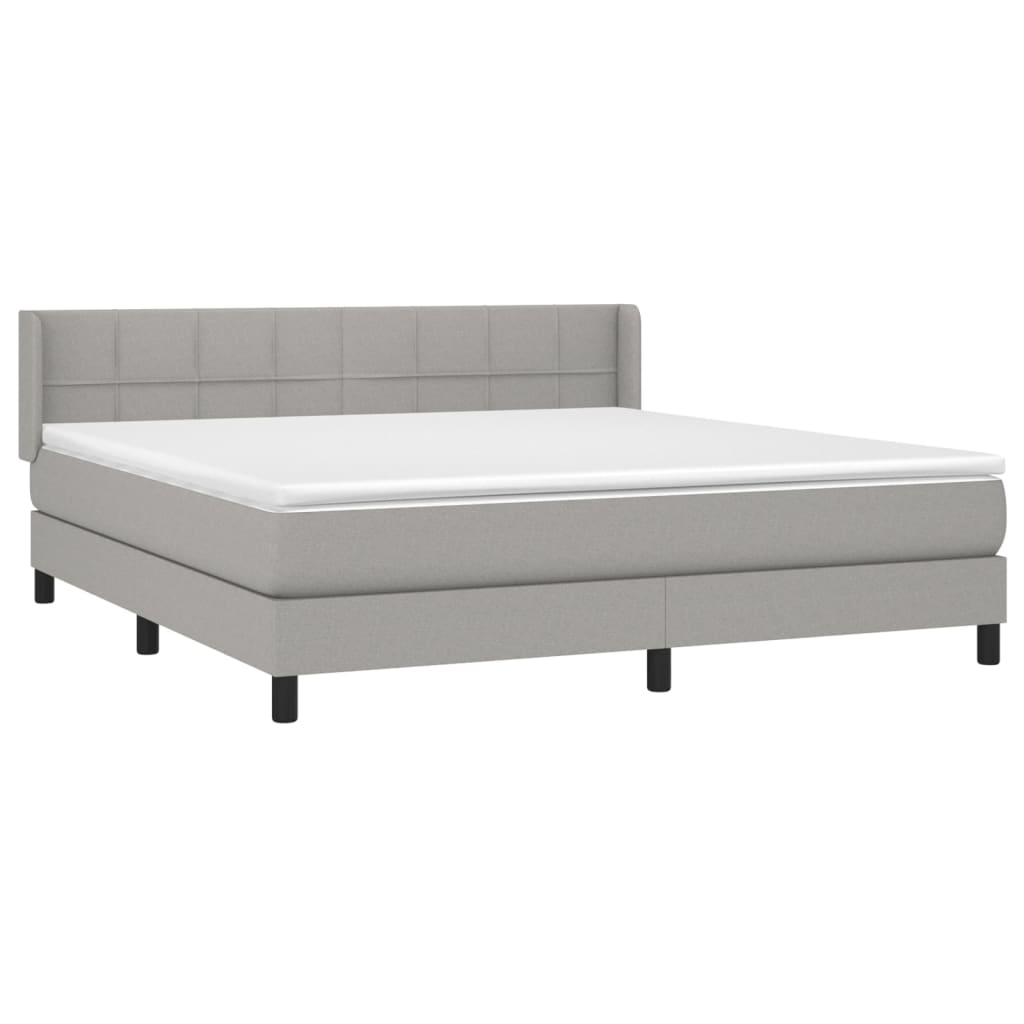 Boxspring met matras stof lichtgrijs 180x200 cm is nu te koop bij PeponiXL, paradijselijk wonen!