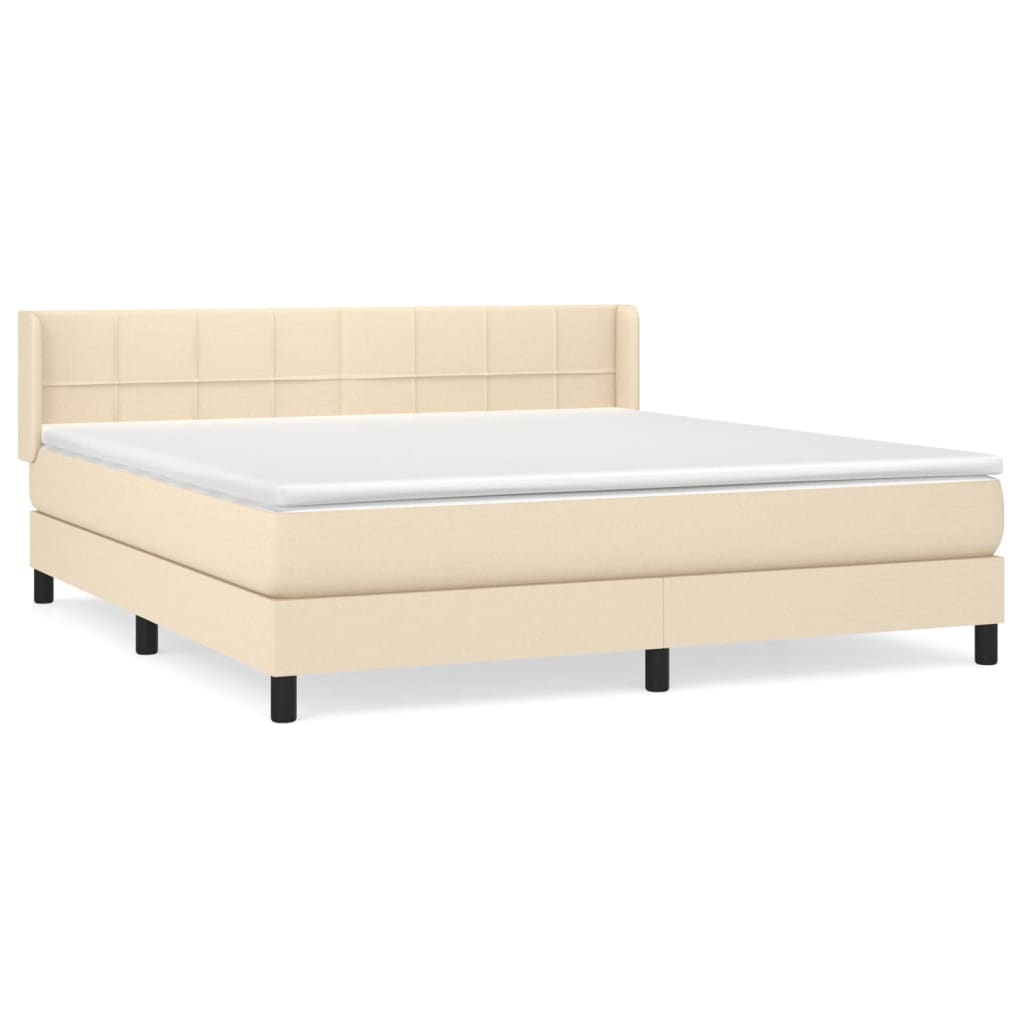 Boxspring met matras stof crèmekleurig 180x200 cm is nu te koop bij PeponiXL, paradijselijk wonen!