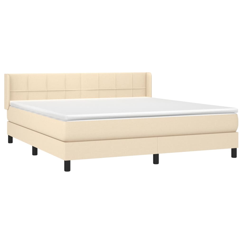 Boxspring met matras stof crèmekleurig 180x200 cm is nu te koop bij PeponiXL, paradijselijk wonen!