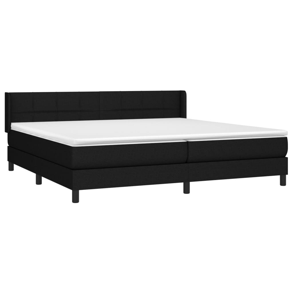 Boxspring met matras stof zwart 200x200 cm is nu te koop bij PeponiXL, paradijselijk wonen!