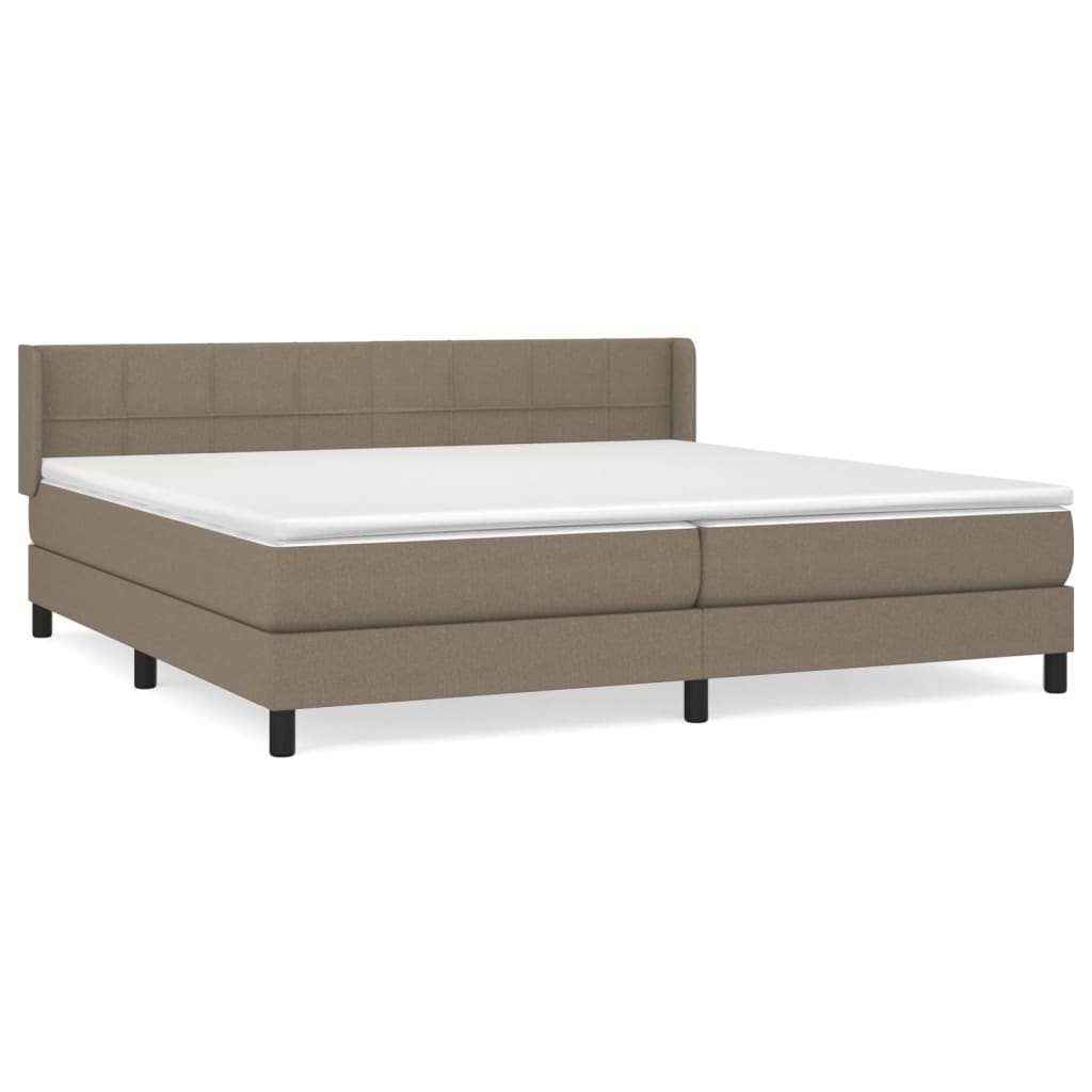 Boxspring met matras stof taupe 200x200 cm is nu te koop bij PeponiXL, paradijselijk wonen!