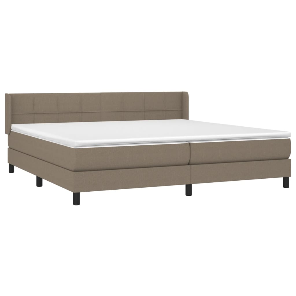 Boxspring met matras stof taupe 200x200 cm is nu te koop bij PeponiXL, paradijselijk wonen!
