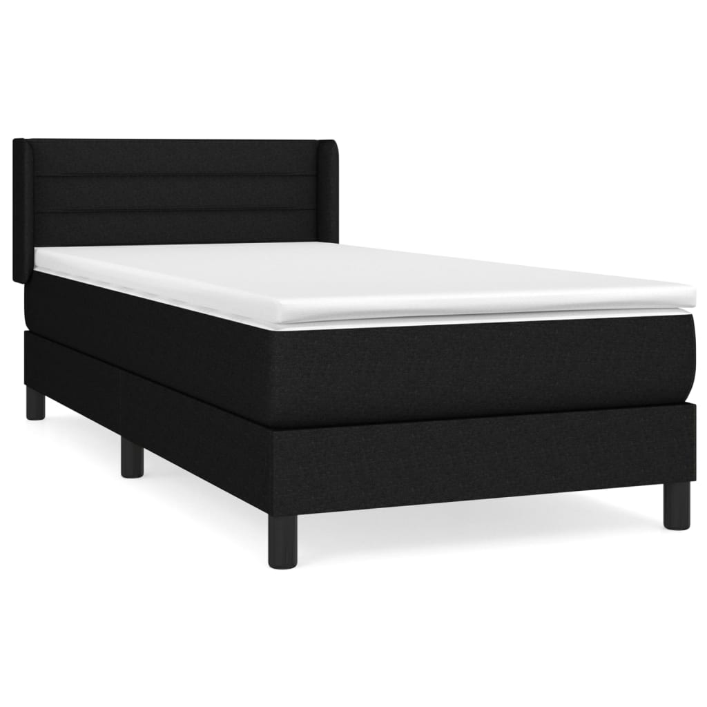 Boxspring met matras stof zwart 80x200 cm is nu te koop bij PeponiXL, paradijselijk wonen!