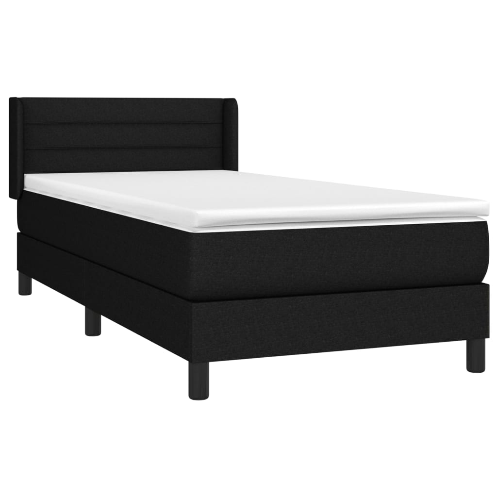 Boxspring met matras stof zwart 90x200 cm is nu te koop bij PeponiXL, paradijselijk wonen!