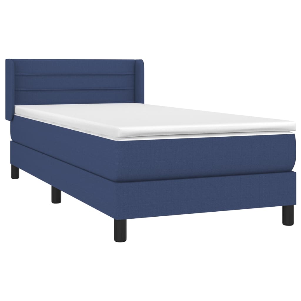 Boxspring met matras stof blauw 90x200 cm is nu te koop bij PeponiXL, paradijselijk wonen!