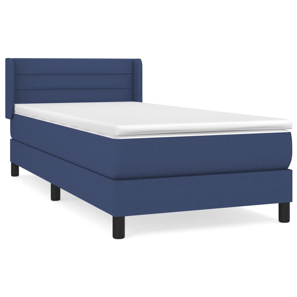 Boxspring met matras stof blauw 100x200 cm is nu te koop bij PeponiXL, paradijselijk wonen!