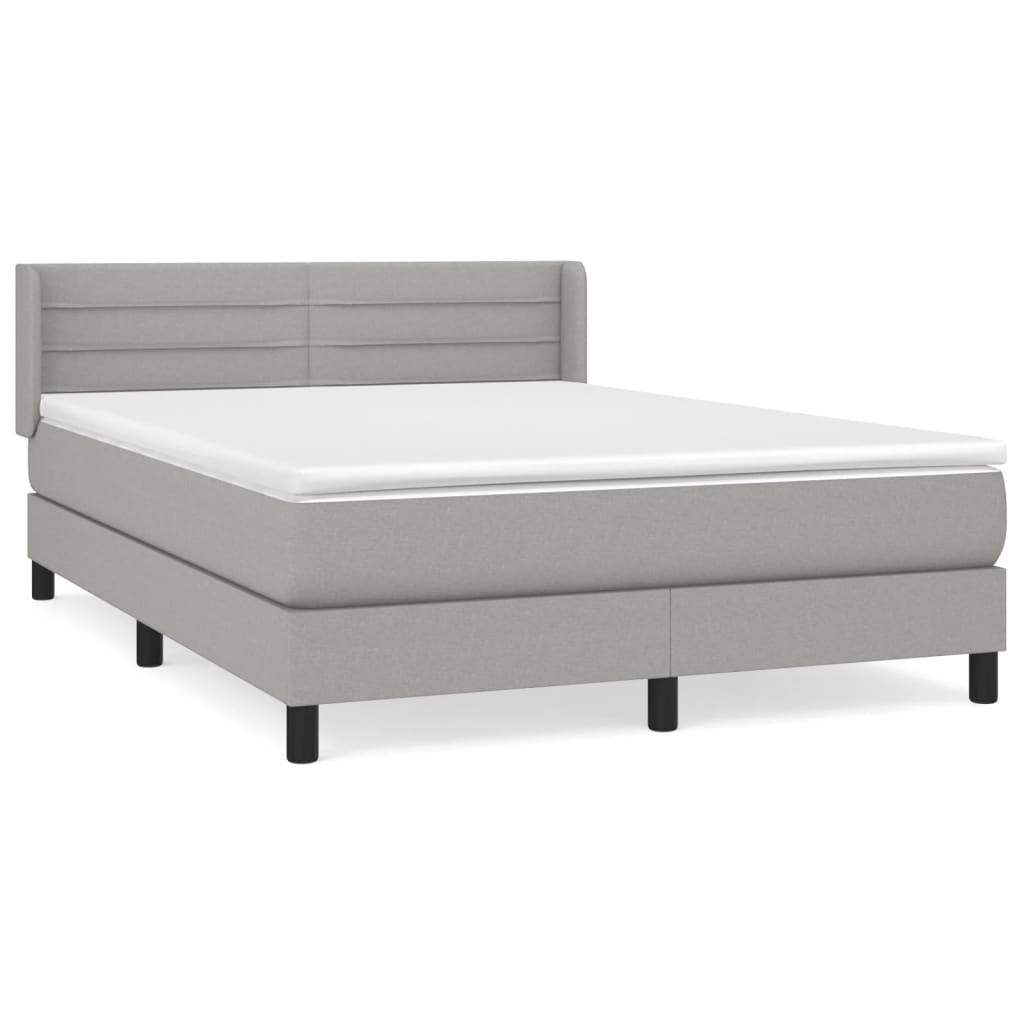 Boxspring met matras stof lichtgrijs 140x190 cm is nu te koop bij PeponiXL, paradijselijk wonen!