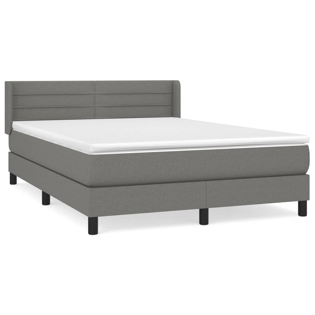 Boxspring met matras stof donkergrijs 140x190 cm is nu te koop bij PeponiXL, paradijselijk wonen!