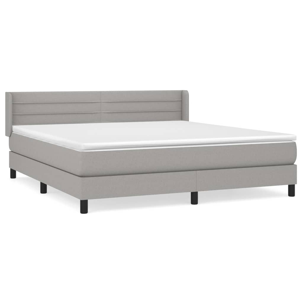 Boxspring met matras stof lichtgrijs 160x200 cm is nu te koop bij PeponiXL, paradijselijk wonen!