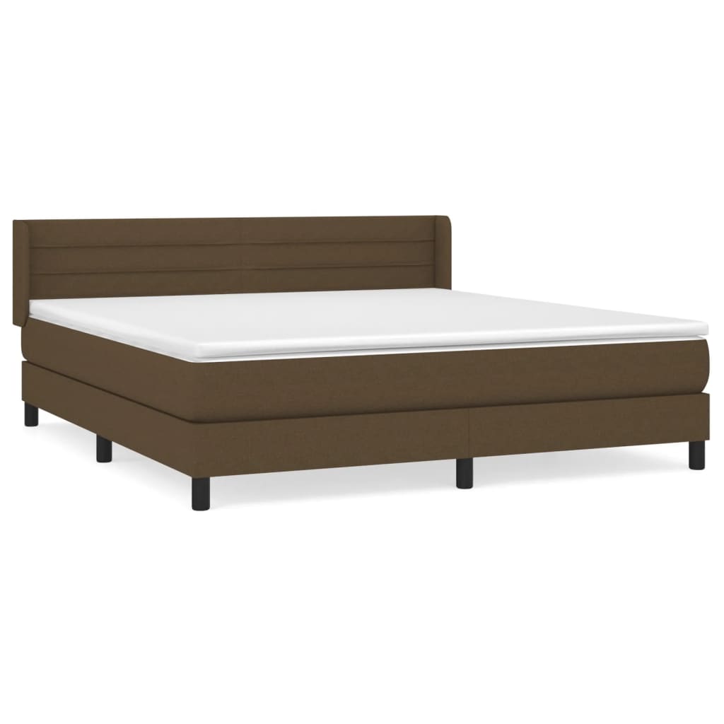 Boxspring met matras stof donkerbruin 160x200 cm is nu te koop bij PeponiXL, paradijselijk wonen!