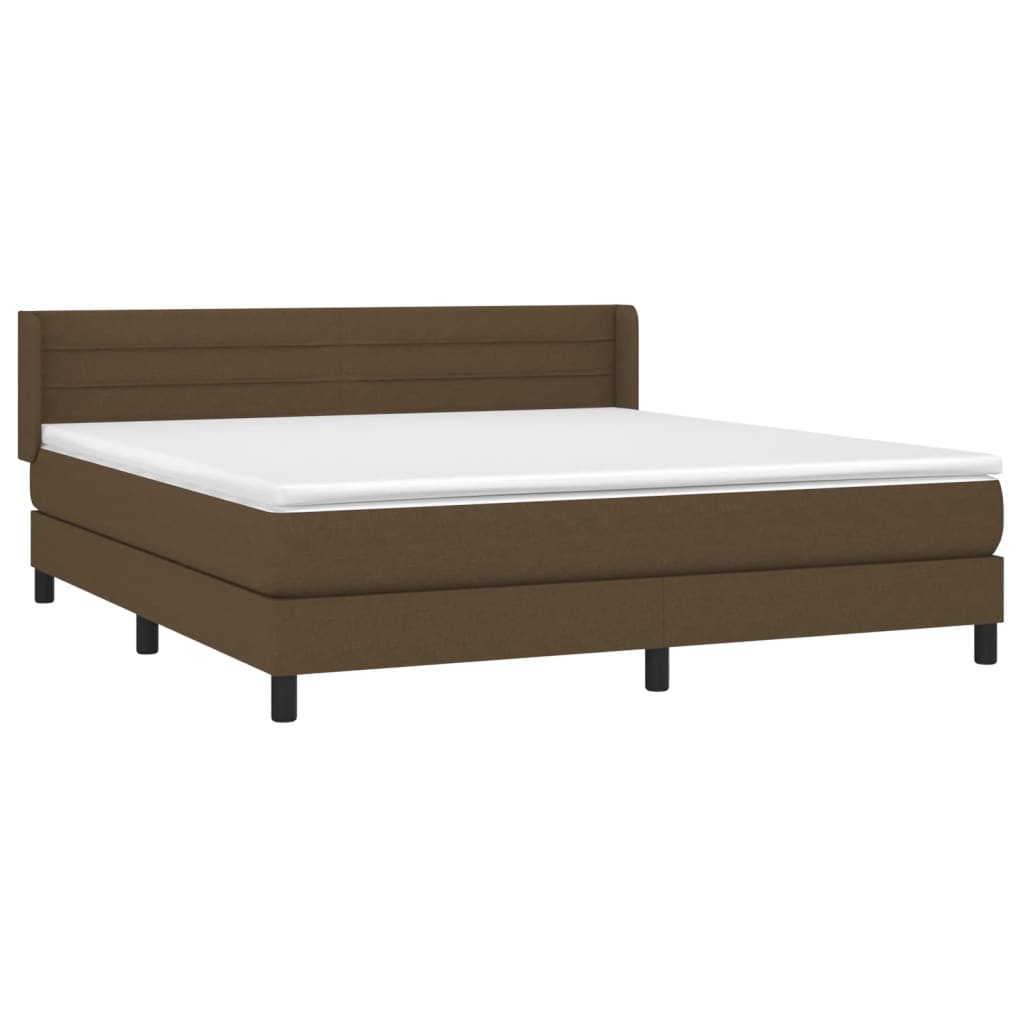 Boxspring met matras stof donkerbruin 160x200 cm is nu te koop bij PeponiXL, paradijselijk wonen!