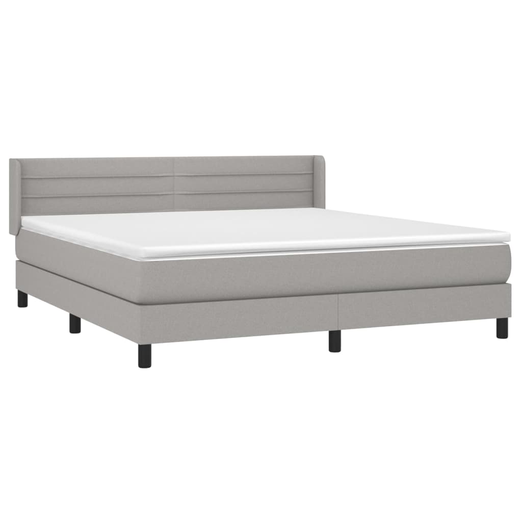 Boxspring met matras stof lichtgrijs 180x200 cm is nu te koop bij PeponiXL, paradijselijk wonen!