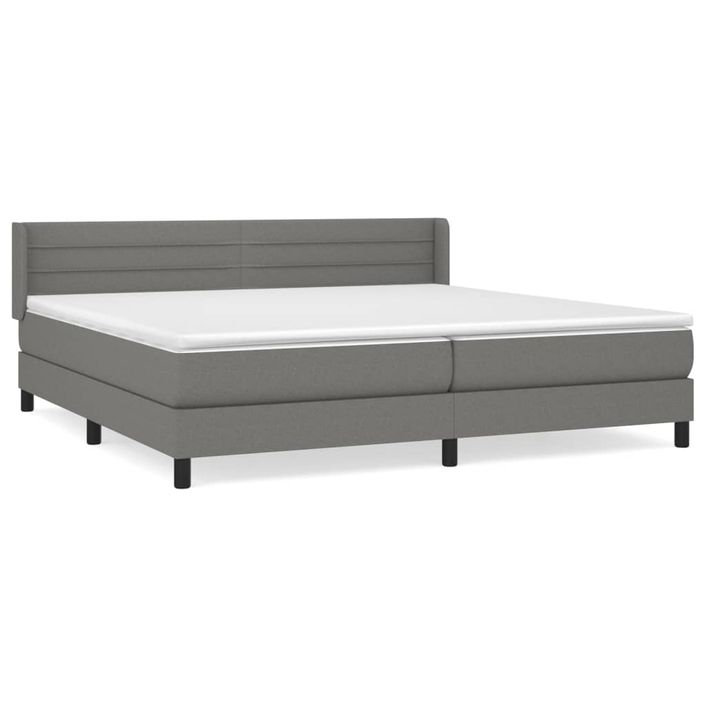 Boxspring met matras stof donkergrijs 200x200 cm is nu te koop bij PeponiXL, paradijselijk wonen!