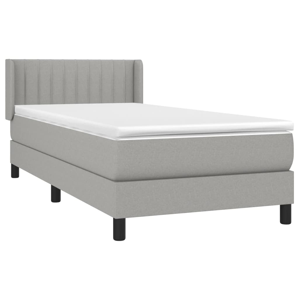 Boxspring met matras stof lichtgrijs 90x190 cm is nu te koop bij PeponiXL, paradijselijk wonen!