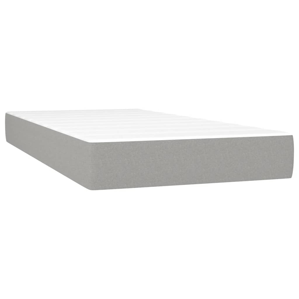 Boxspring met matras stof lichtgrijs 90x200 cm is nu te koop bij PeponiXL, paradijselijk wonen!