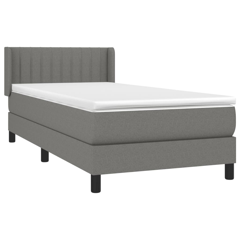 Boxspring met matras stof donkergrijs 90x200 cm is nu te koop bij PeponiXL, paradijselijk wonen!