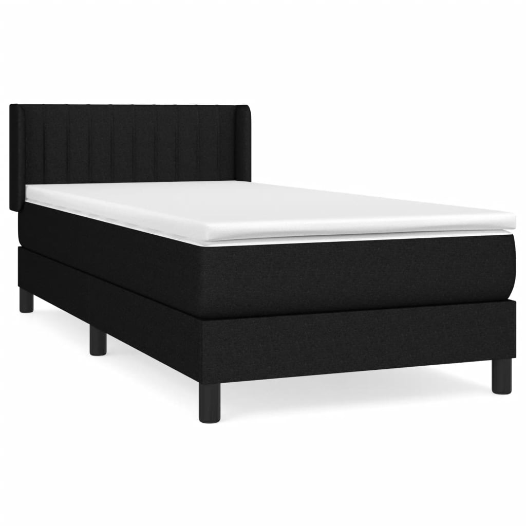 Boxspring met matras stof zwart 90x200 cm is nu te koop bij PeponiXL, paradijselijk wonen!