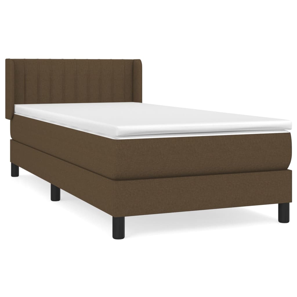 Boxspring met matras stof donkerbruin 90x200 cm is nu te koop bij PeponiXL, paradijselijk wonen!