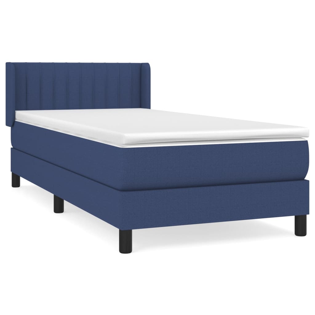 Boxspring met matras stof blauw 100x200 cm is nu te koop bij PeponiXL, paradijselijk wonen!
