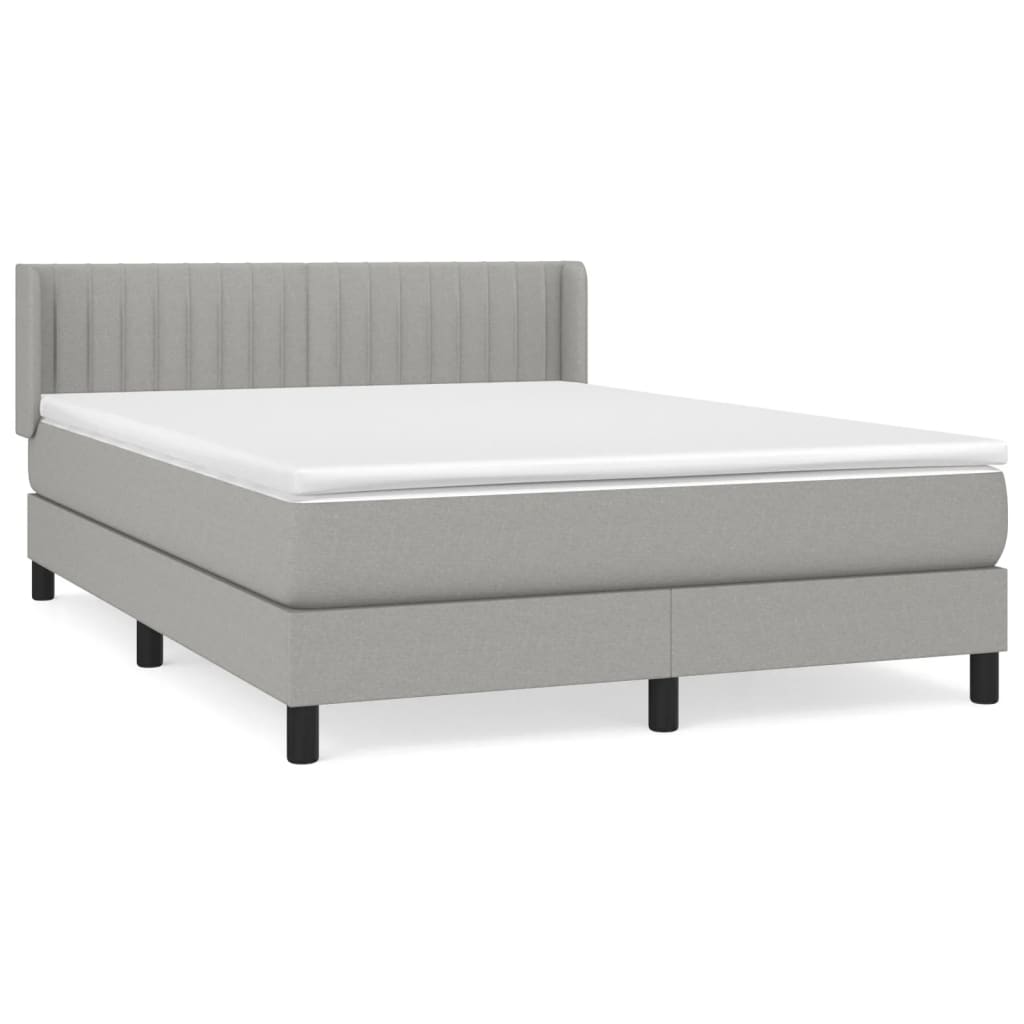 Boxspring met matras stof lichtgrijs 140x190 cm is nu te koop bij PeponiXL, paradijselijk wonen!