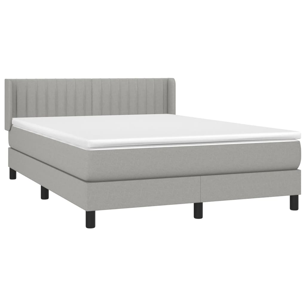 Boxspring met matras stof lichtgrijs 140x190 cm is nu te koop bij PeponiXL, paradijselijk wonen!